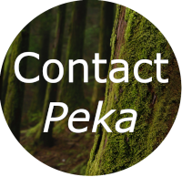 a stylised button with a tree trunk background